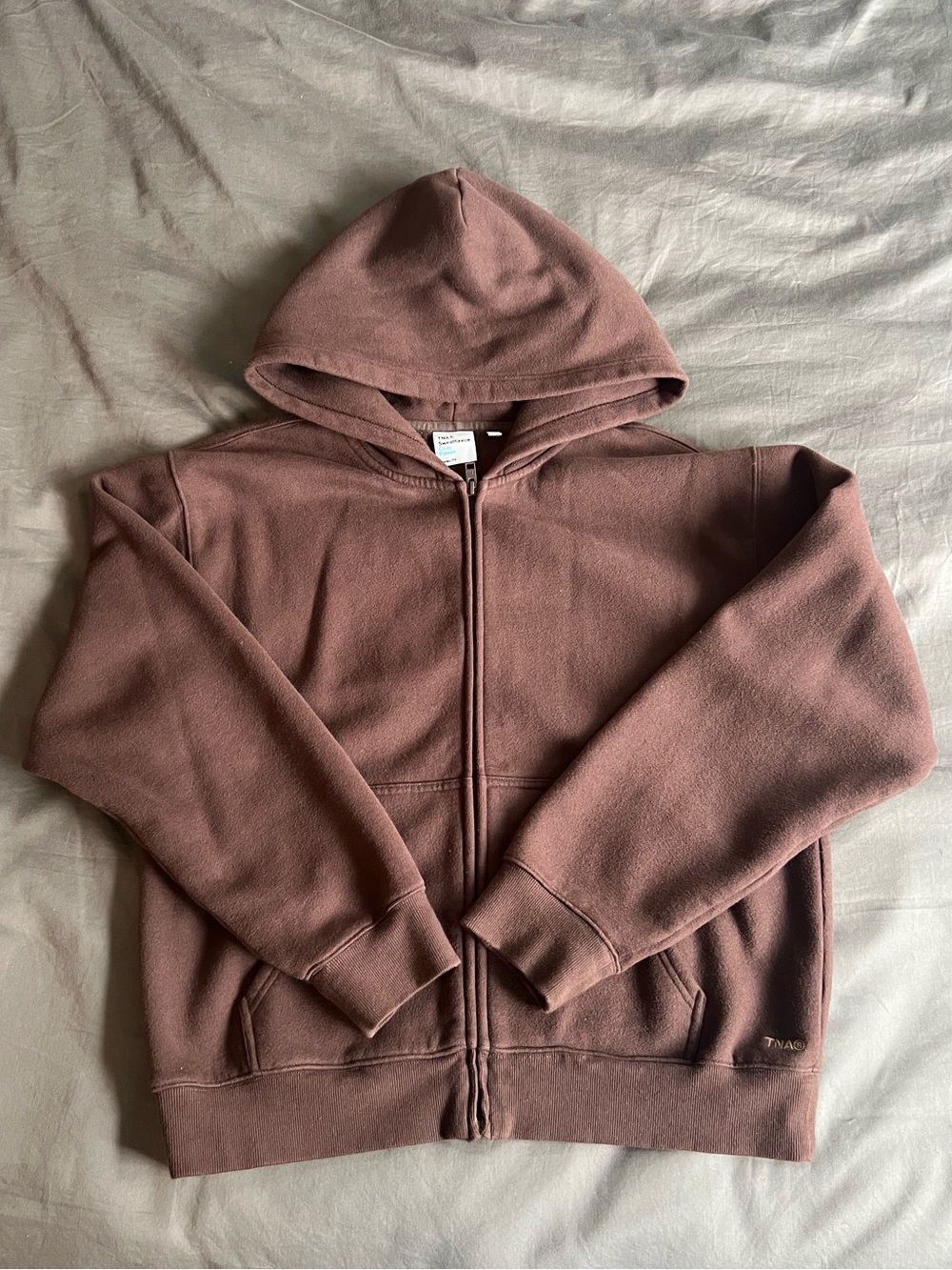 TNA Cozy Fleece Perfect Zip Hoodie - Rich Mocha Brown